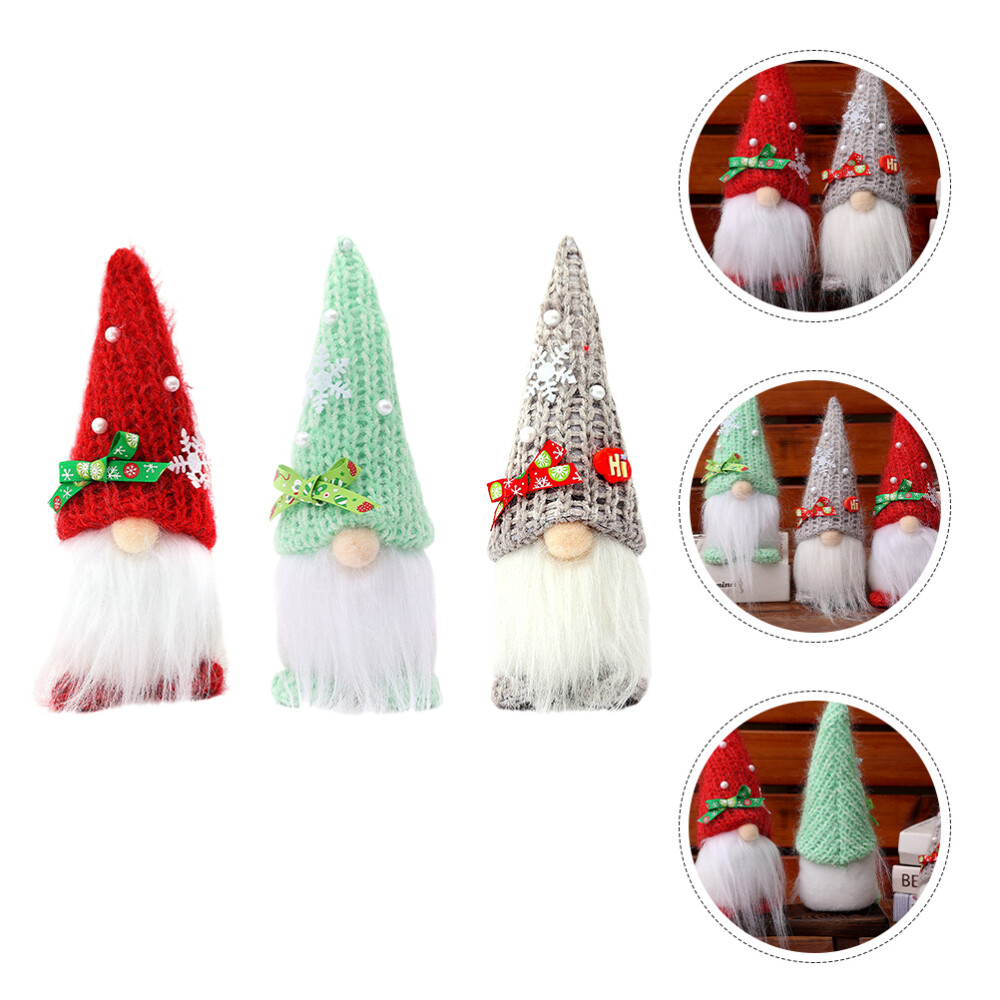 3pcs Christmas Gnome Tabletop Centerpiece Gnome Doll Christmas Room Decoration eBay