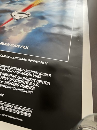 Superman The Movie Poster 27x40 SS Christopher Reeve Marlon Brando Margot Kidder - 第 9/18 張圖片