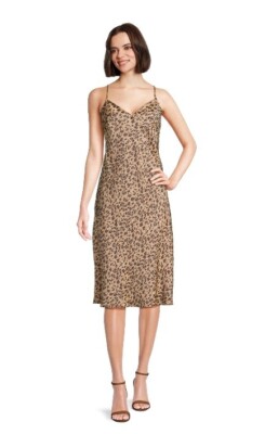 brown bias cut dress TAYLOR V-NECK BIAS CUT SILK DRESS main image 0