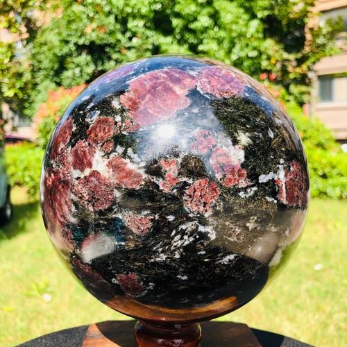 Bola de piedra de fuegos artificiales de cristal esfera granate natural grande de 14,8 lb curación de Reiki - Imagen 12 de 16
