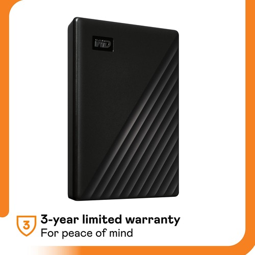 WD 6TB My Passport Portable External Hard Drive HDD-WDBR9S0060BBK-WESN - Afbeelding 2 van 7