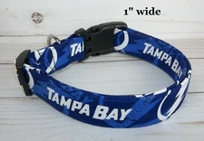 TAMPA BAY LIGHTENING Terri's Dog Collar custom made adjustable with NHL fabric