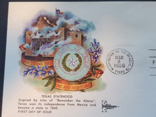 TEXAS Statehood 1845 to 1986 22 cent First Day Cover June 1986 - Picture 2 of 4