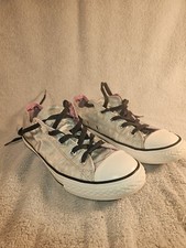 Converse All Star Chuck Taylor Silver Satin And Pink Junior Size 3