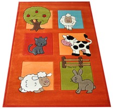 Spielteppich Karo Teppich Bauernhof 130x180 cm 3266-02