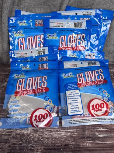 Clean Home 01809, Disposable Plastic Gloves, Pack of 100, Lot of 12 - Picture 4 of 4