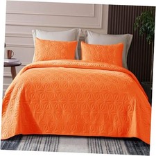 King Quilt Bedding Set, Soft Bedspreads Quilts King Size King 96"x104" Orange
