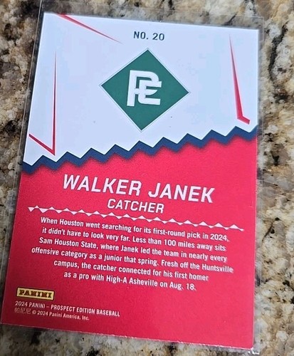 2024 Panini Prospect Edition Ping Walker Janek #20 - Imagen 2 de 2