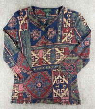 Vintage 90s Lauren Ralph Lauren Jeans Aztec Southwest Petite Med Boho Cotton