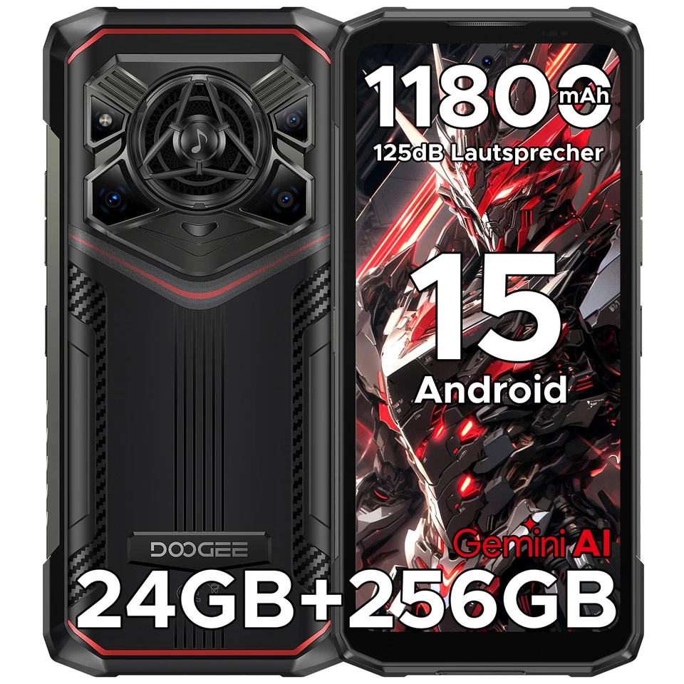 2025 DOOGEE Blade20Pro Android 15 Rugged Phone 24GB+256GB 11800mAh Handy WIFI-5G