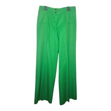 Embassy Pants Size18 Fits M Vintage 70's Disco Flared Lime Green Extra Long