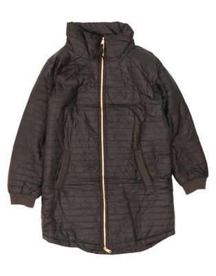 BENETTON Womens Hooded Padded Coat UK Small Black Polyester BE01