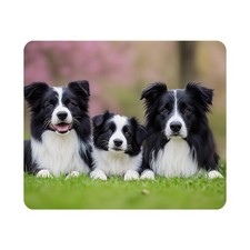 Border Collie Family Gaming Mouse Pad Dog Dogs Puppy Farm Non-Slip Rubber Mou...