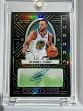 2021-22 Panini Obsidian Aurora Stephen Curry #AUR-SCU Elec. Etch Green /25 (AU)