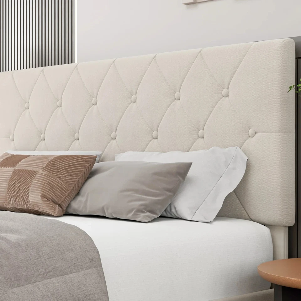 Full Size Platform Storage Bed with 4 Drawers & Adjustable Headboard, Light - Image 3 of 4