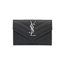 Saint Laurent Monogram Small Envelope Wallet Black