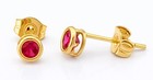Lab-Created Pink Sapphire Stud Earrings (0.20 cts) in 14K Gold – New With Tag — photo 5