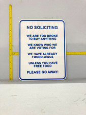 Funny Novelty Place Signs, No Soliciting