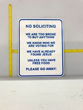Funny Novelty Place Signs, No Soliciting
