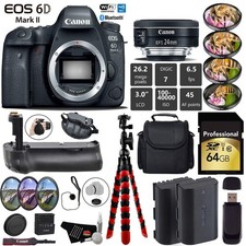 Canon EOS 6D Mark II DSLR Camera With 24mm 2.8 STM Lens  Professional Battery