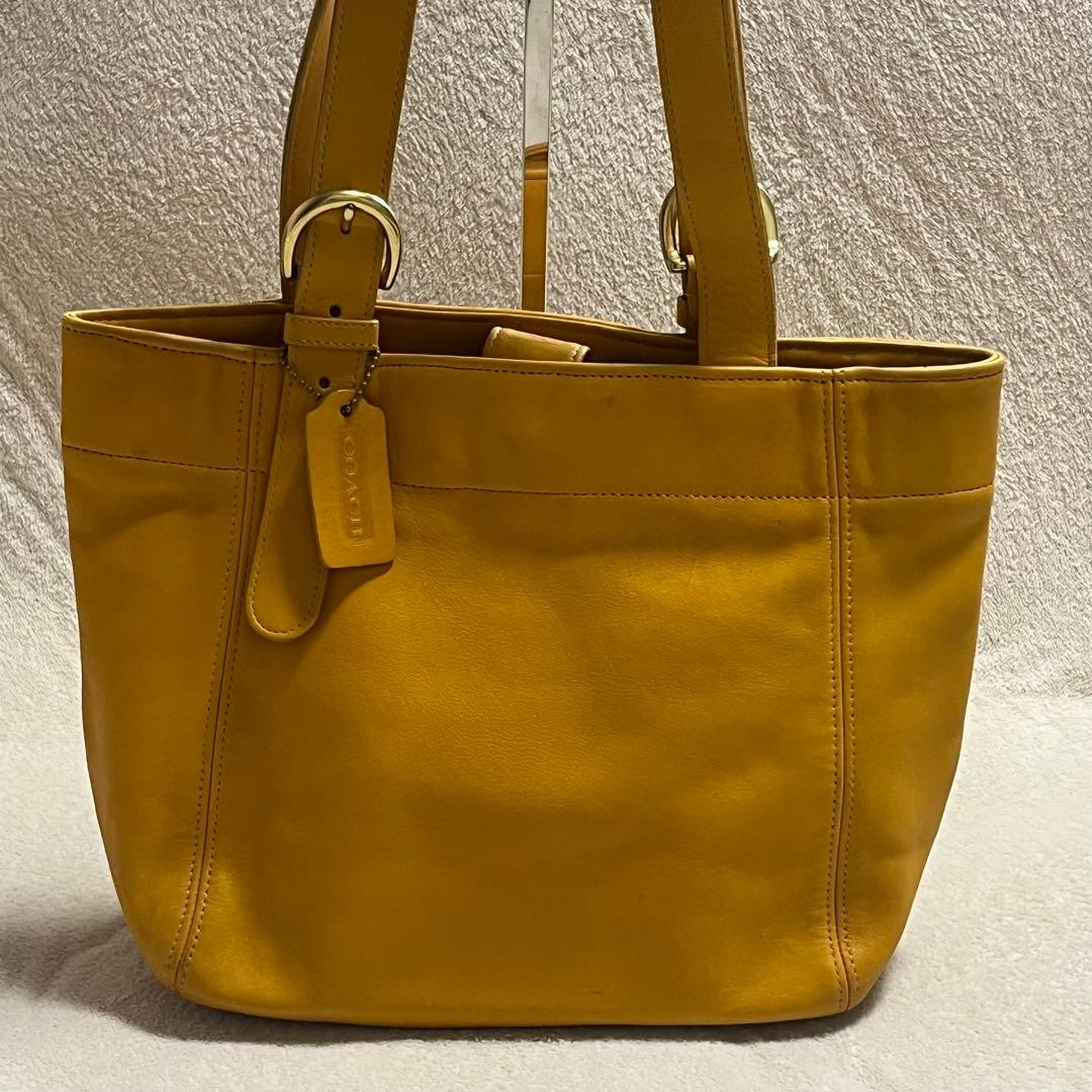 バッグ Old Coach Rare Color Leather Tote Bag COACH Old Coach Leather Tote Bag Yellow Rare Color - Gem