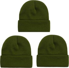 NPQQUAN 3 Packs Unisex Beanie Hats One Size, Arm Green arm Green