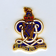 Enamel Lapel Badge Queens Royal Hussars
