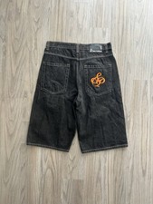 South Pole Vintage Jean Shorts Mens 38 Black Baggy Wide-Leg Skater Y2K Urban