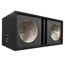 Atrend 10" Dual Subwoofer Enclosure Vented Carbon Fiber Black MDF Box DZV10