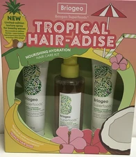 BRIOGEO TROPICAL HAIRADISE HAIR CARE KIT 5.8 OZ +2 FL OZ SHAMPOO & CONDITION NIB