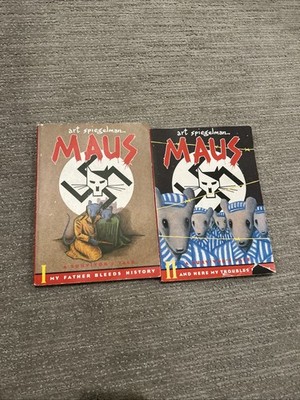 Maus 1 & 2 by Art Spiegelman (Trade Paperback Lot Of 2) I & II Complete