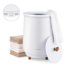 Costway 23L Large Luxury Bucket-Style Towel Warmer with Fragrant Disc Holder-Whi