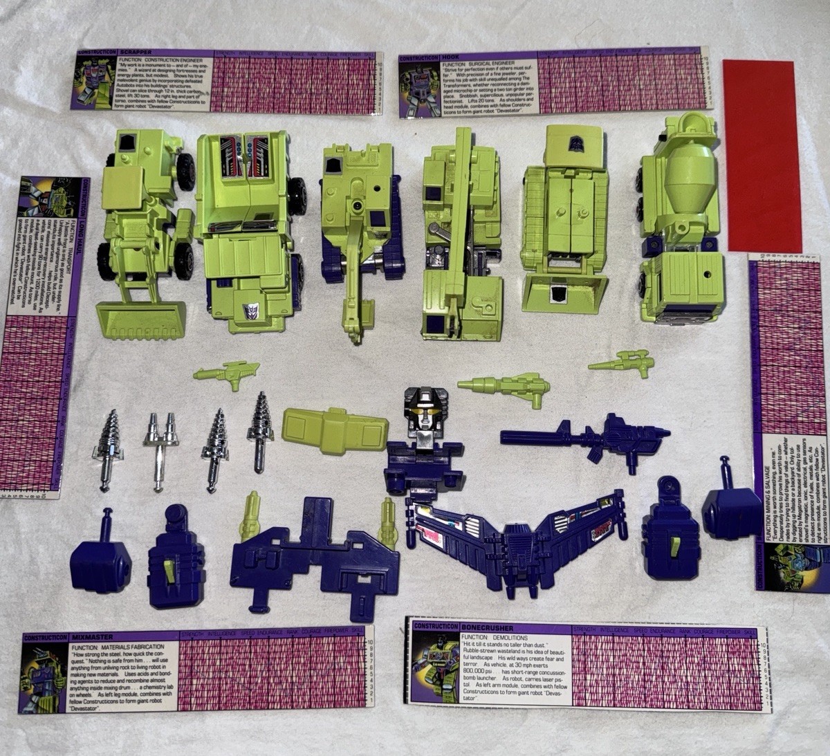 Transformers Vintage Original G1 Constructicons DEVASTATOR 99% Complete W Techs