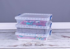 Image of Really Useful Box Nestable Plastic Storage 10.5 Litre Clear (Pack of 3)/24hr Del