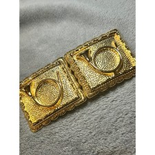 Vintage Douglas Paquette Gold Tone French Horn Belt Buckle Music Statement