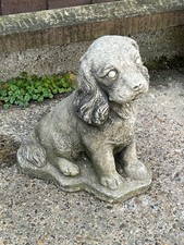 Vintage Heavy Composite Stone Concrete Spaniel Figure. Marked SC96 On Base.