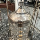 Antique New Haven Pairpoint Silver Plate Pickle Castor w/ Tongs Clear Glass — photo 2