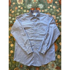 Brooks Brothers 1818 Regent Dress Shirt Mens 16 4/5 Blue Plaid Non-Iron Cotton