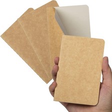 Pocket Notebook, 4 Pack Softcover Small Notebook Kraft Brown Cover Ruled Paper