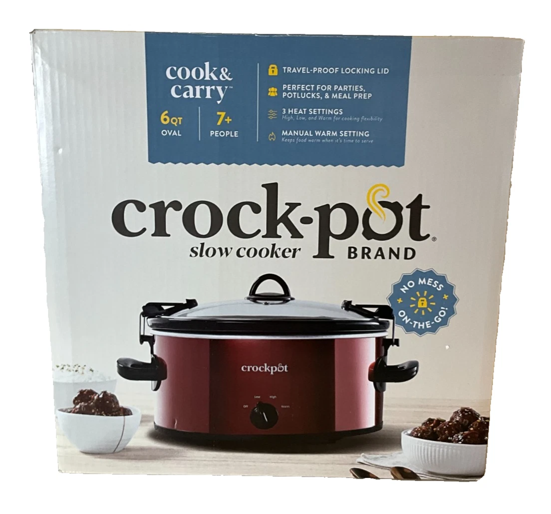 Crockpot 6-Quart Manual Slow Cooker Red Dishwasher Oven Safe SSPVL600-RS-BR1