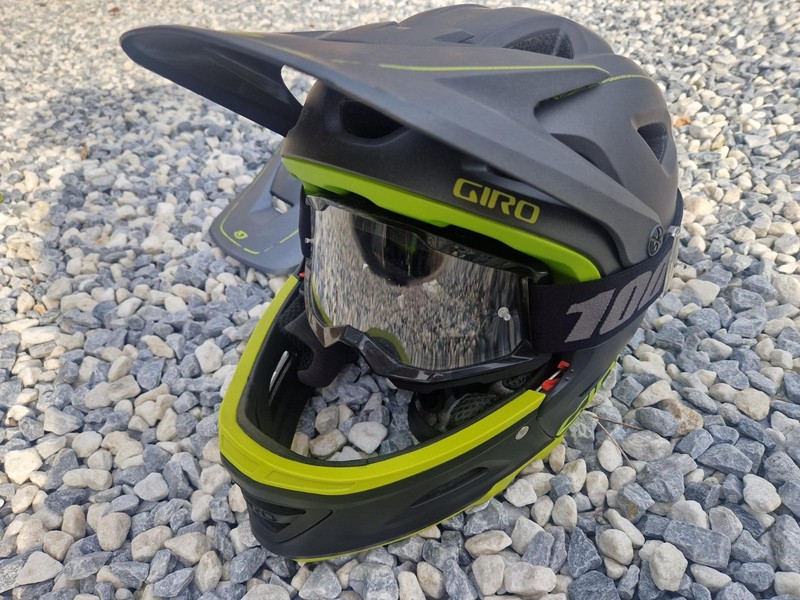 Giro Switchblade Downhill Mountain Helmet - Large - Matte Grey, Black & Yellow