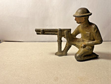 1930s Barclay Soldier Machine Gunner Cast Iron