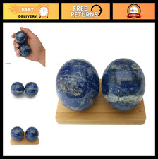 Lapis Lazuli Baoding Balls for Hand Therapy  Stress Relief - Large 2" with Carr