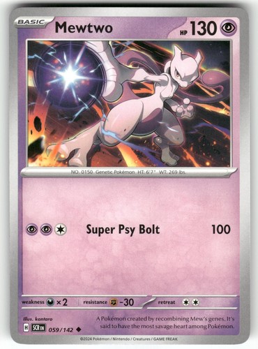 Mewtwo 59/142 Uncommon Stellar Crown Pokemon Near Mint - Picture 1 of 2
