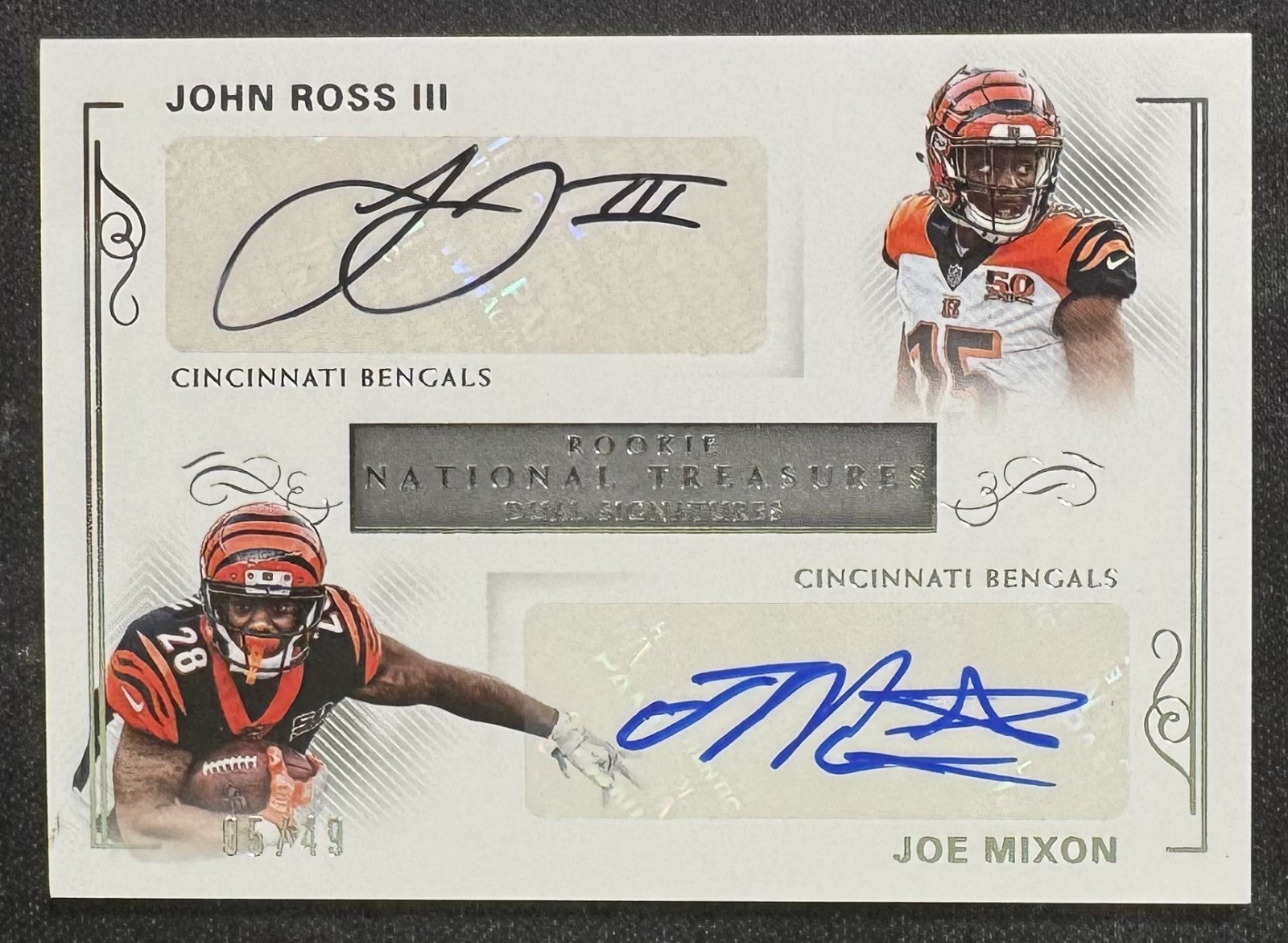 2017 Panini National Treasures Joe Mixon John Ross RC Auto /49 #RDS-CIN view 2