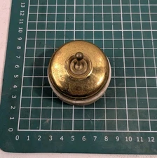 Antique Kerson Brass & Ceramic Toggle Light Switch Good Used Condition
