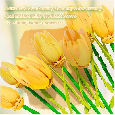 Tulip Bouquet Building Set - Creative Botanical Blocks