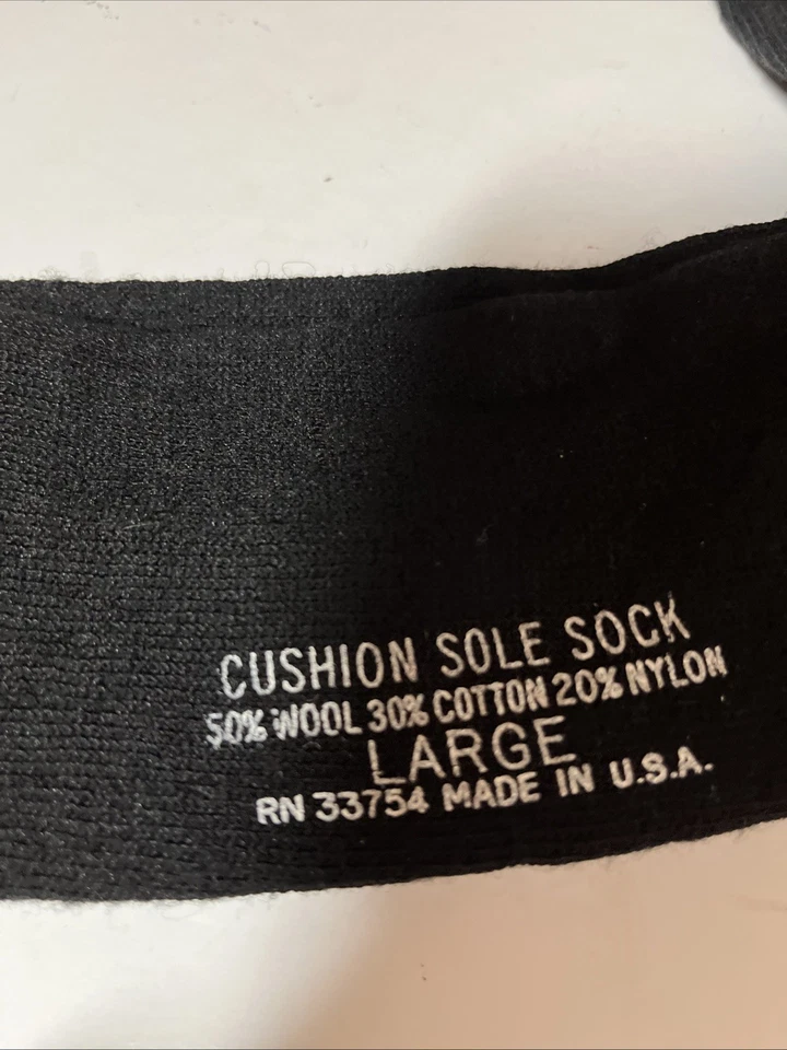Meias altas grandes pesadas 50% lã 20% nylon GRANDES motocicleta caminhada quente preta NOS - Imagem 3 de 4