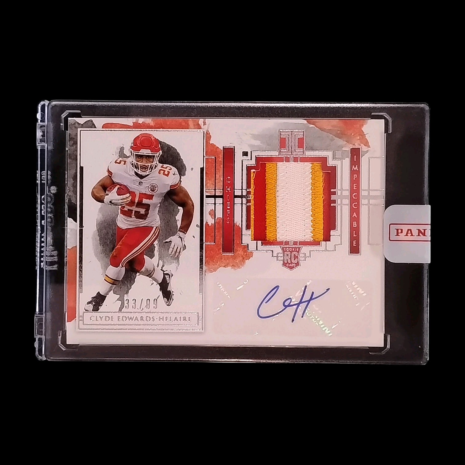 Clyde Edwards-Helaire Panini Impeccable Rookie Patch Autographs #RPACEH Base