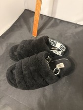 UGG Women's Fluff Yeah Slide Slipper, Black SIZE 9 SLINGBACK SHOES